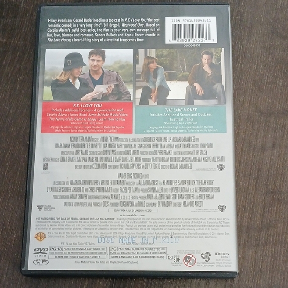 Double Feature DVD: P.S. I Love You & The Lake House - Picture 2 of 2